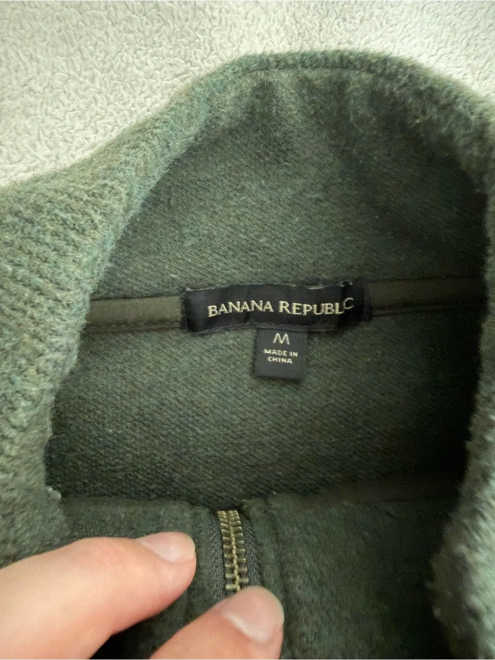Banana Republic Olive Green Half-Zip Sweater